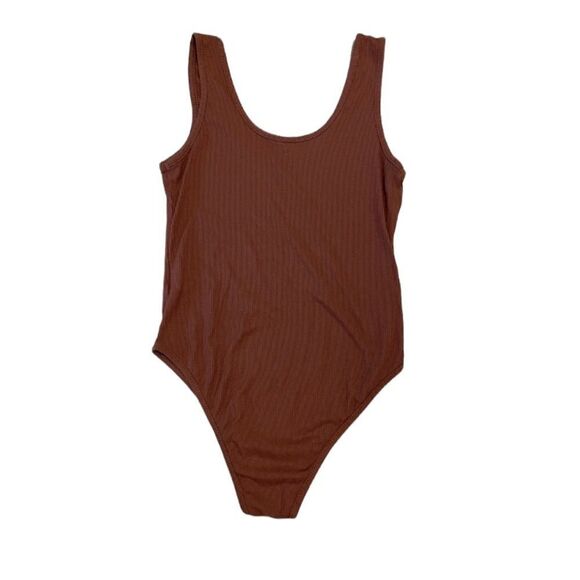 Brown Ribbed Bodysuit XS - Picture 1 of 3